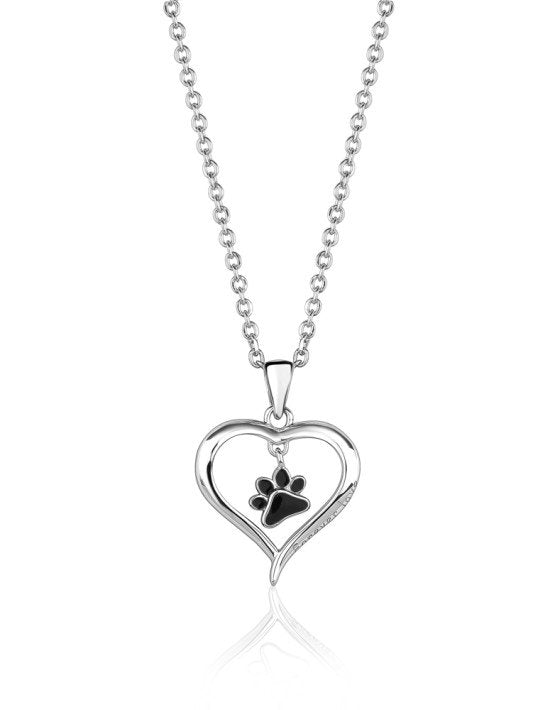 Larus Sterling Silver 18" Paw Print Necklace.