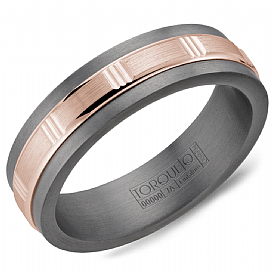 Torque 14KT Rose Gold & Tantalum Wedding Band.