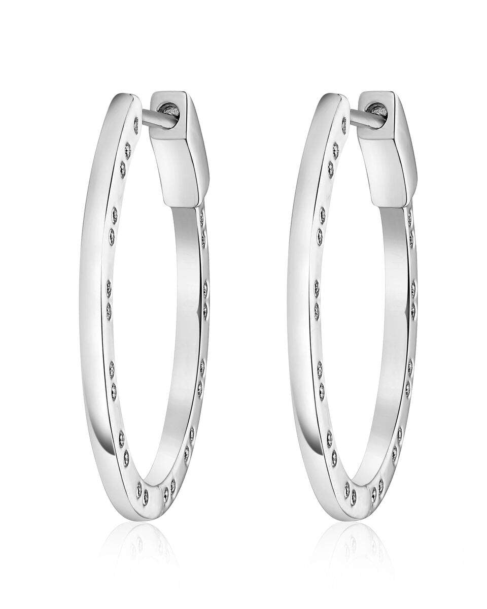 Larus Sterling Silver 20x35mm Oval Hoop Earrings.