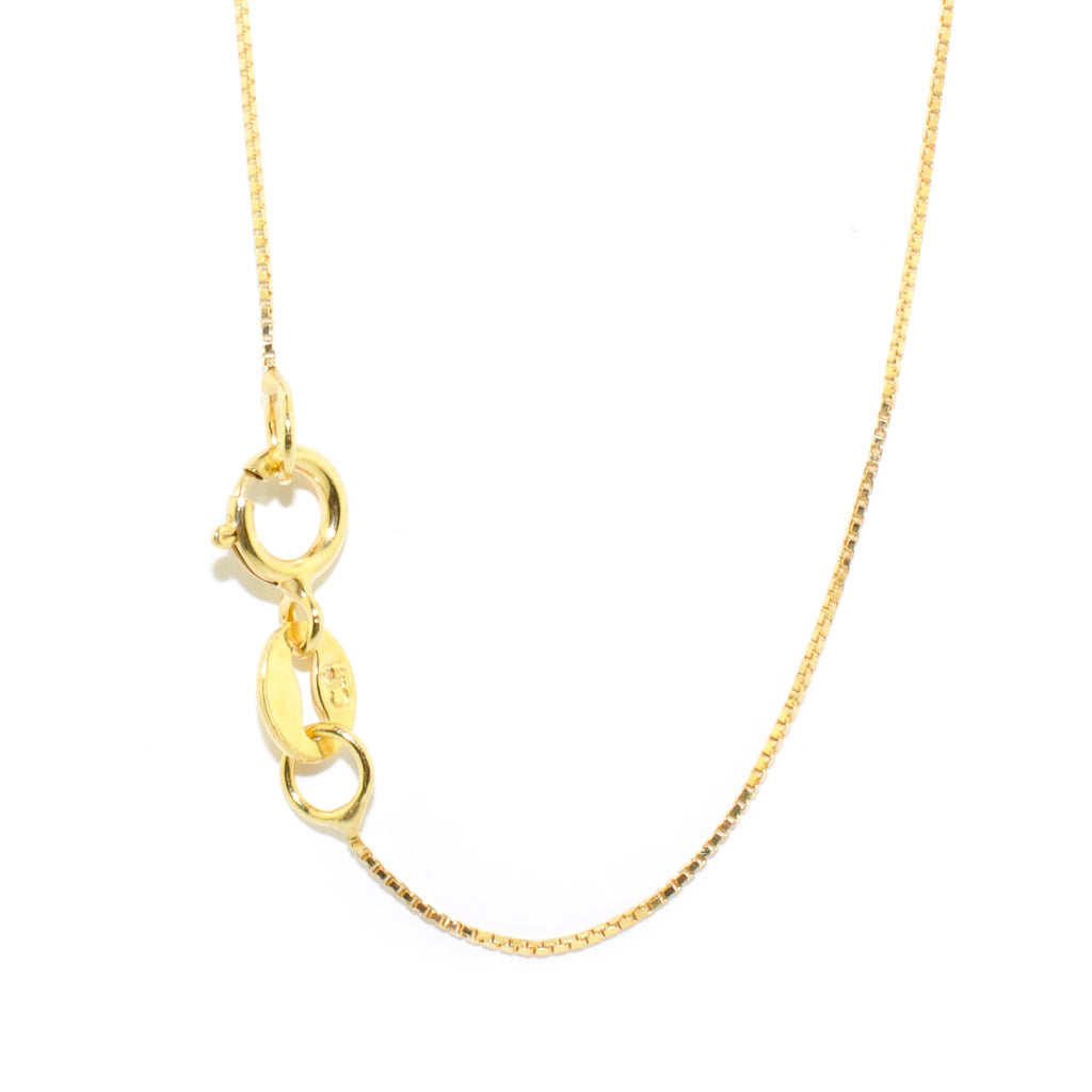 10KT Yellow Gold 22" 1mm Box Link Chain.
