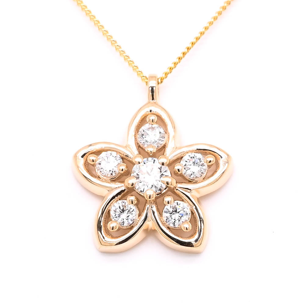LUJO 10KT Yellow Gold 18" 0.29CTW Round Brilliant LAB Created Diamond Necklace.