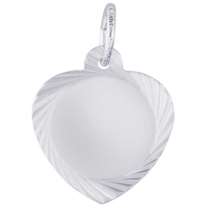 Rembrandt Charms Sterling Silver Heart Disc Charm.