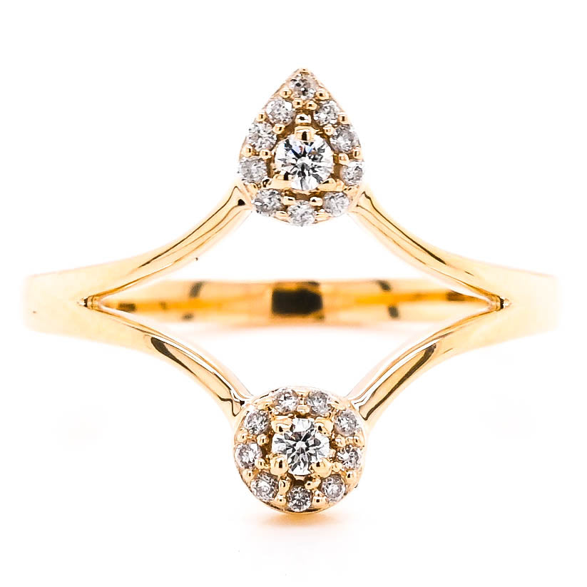 Fire and Ice 10KT Yellow Gold 0.13CTW Canadian Diamond Ring