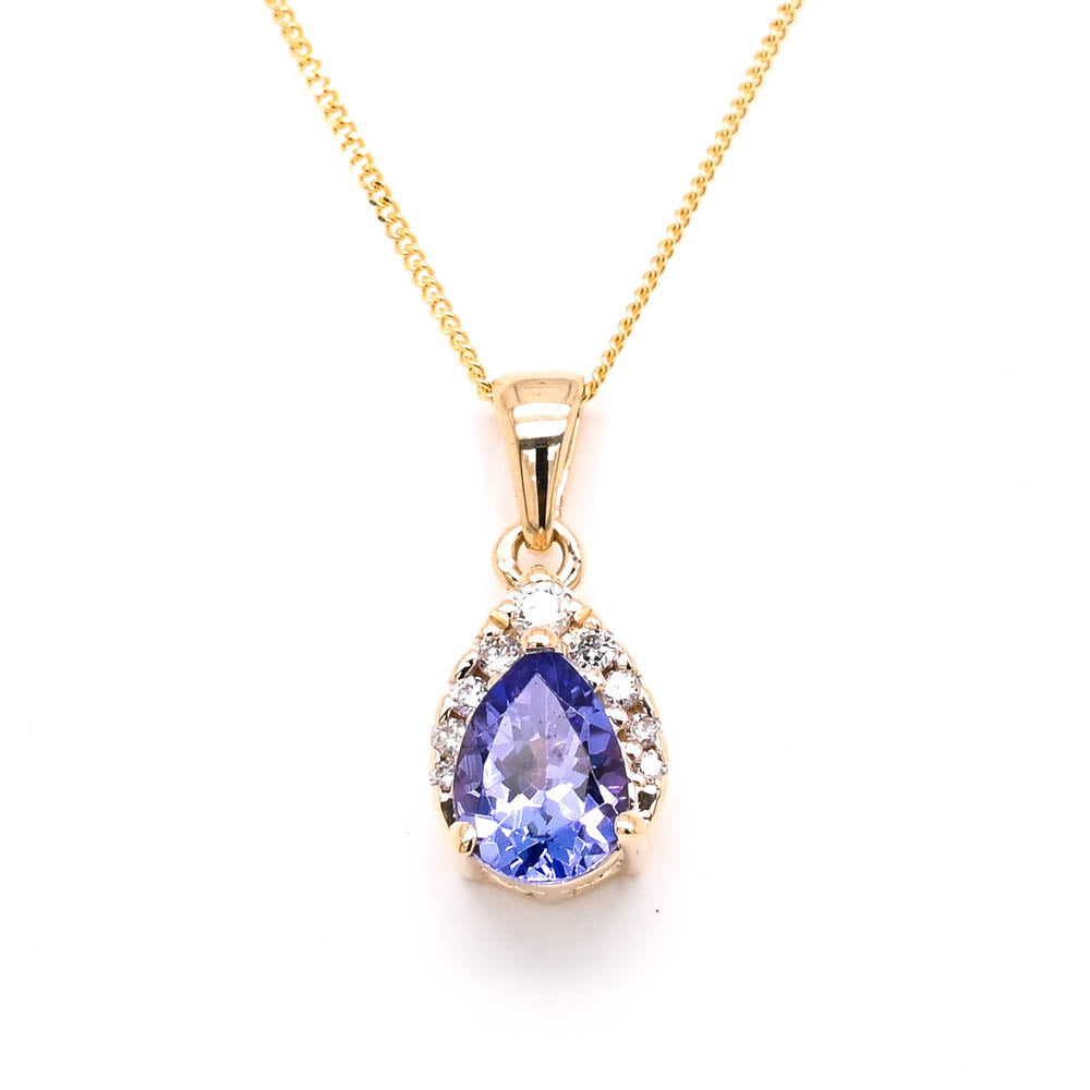 Fire & Ice 10KT White Gold 18"Ttanzanite & Canadian Diamond Necklace.