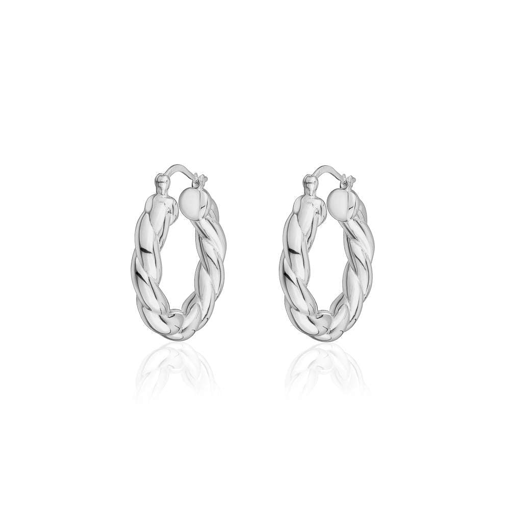 Sterling Silver 30mm Hoop Earrings.