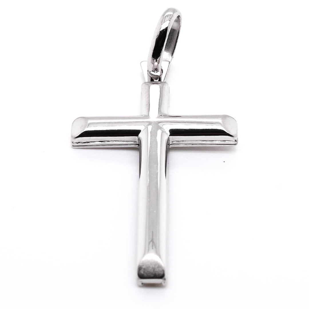 10KT White Gold 32x17mm Cross Pendant.