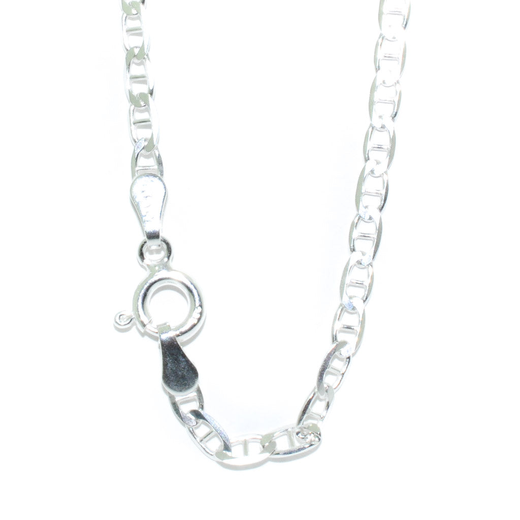 Sterling Silver 16" 2.5mm Mariner Link Chain.
