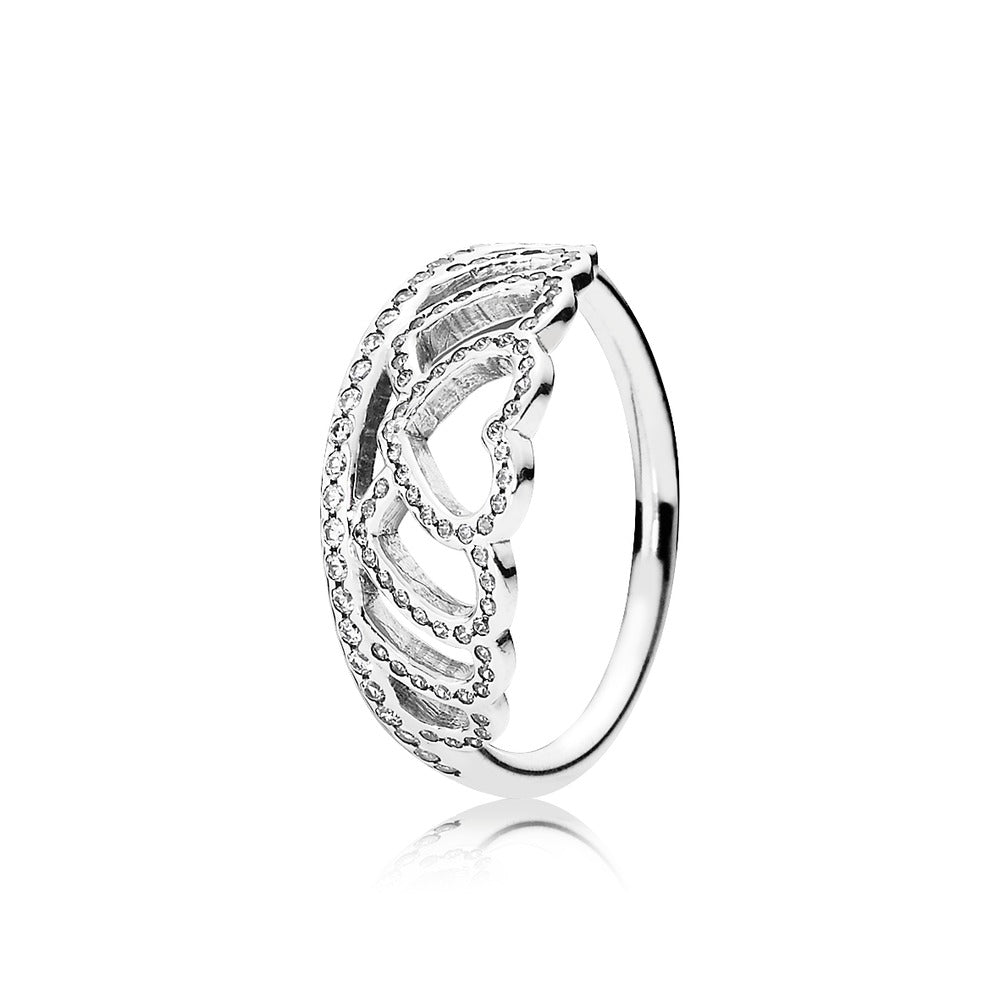 Hearts Tiara, Clear CZ