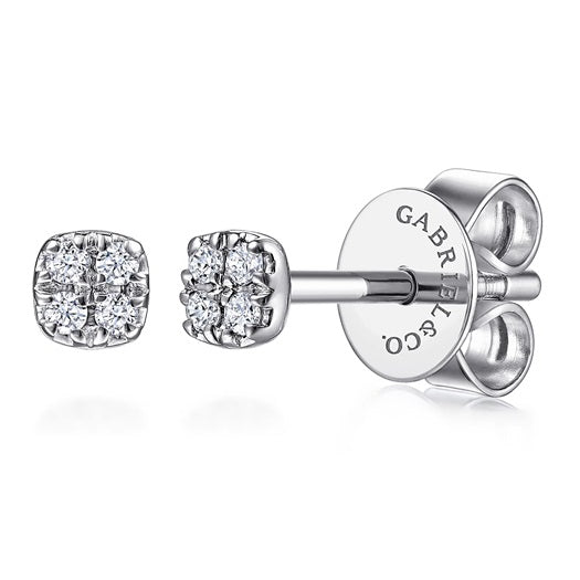 Gabriel & Co 14KT White Gold 0.11CTW Diamond Star Stud Earrings