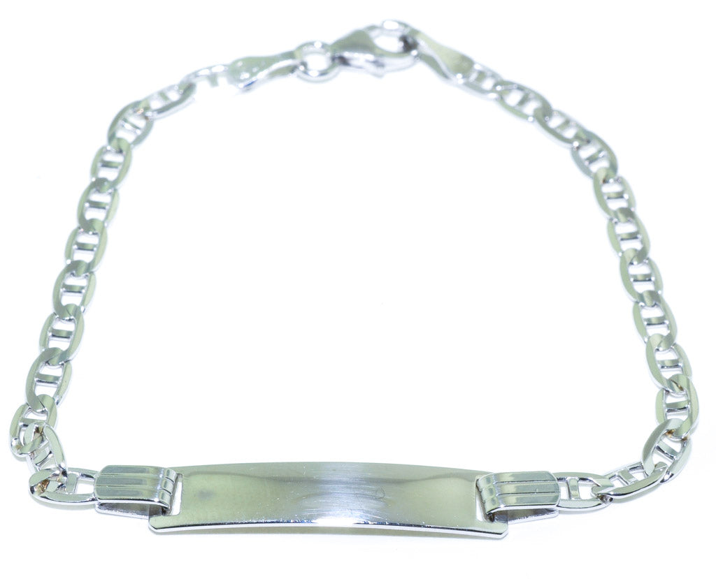 10KT White Gold 6.5" Childrens ID Bracelet.