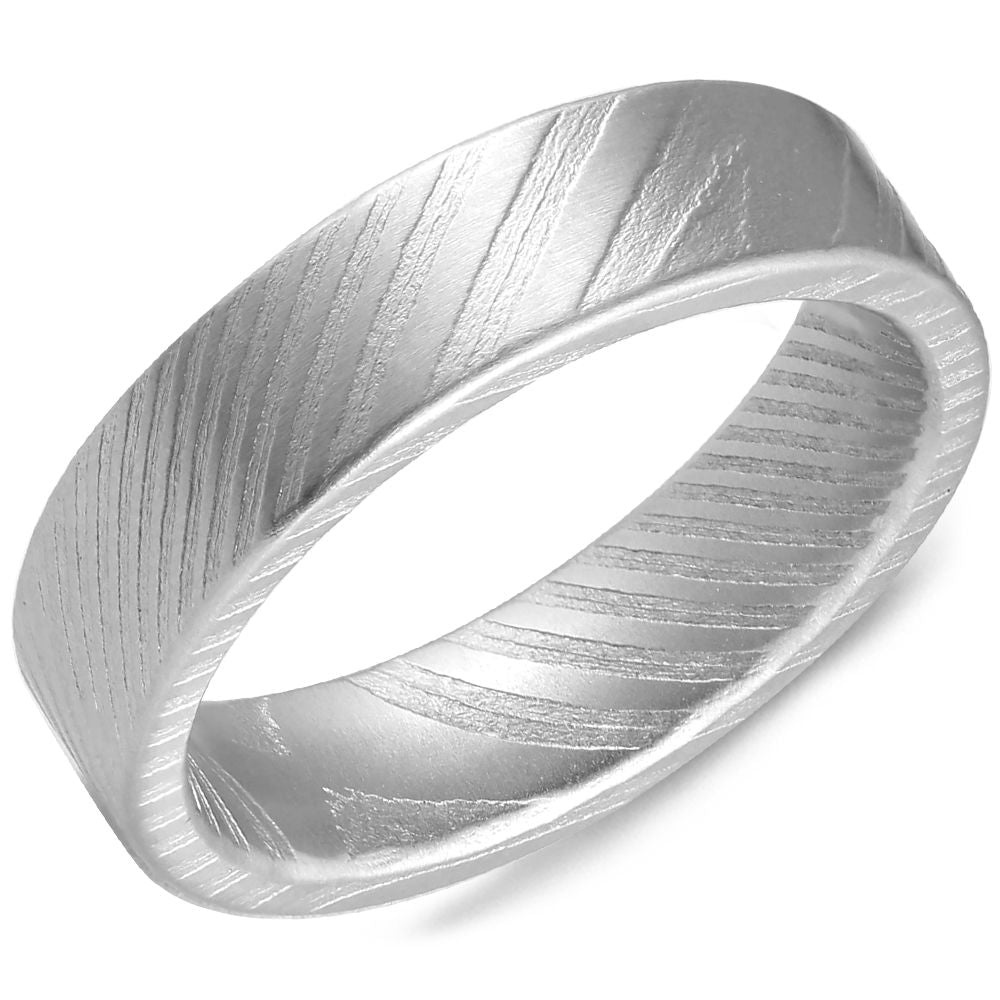Torque Damascus Steel Ring.