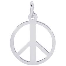 Rembrandt Sterling Silver Peace Symbol Charm.