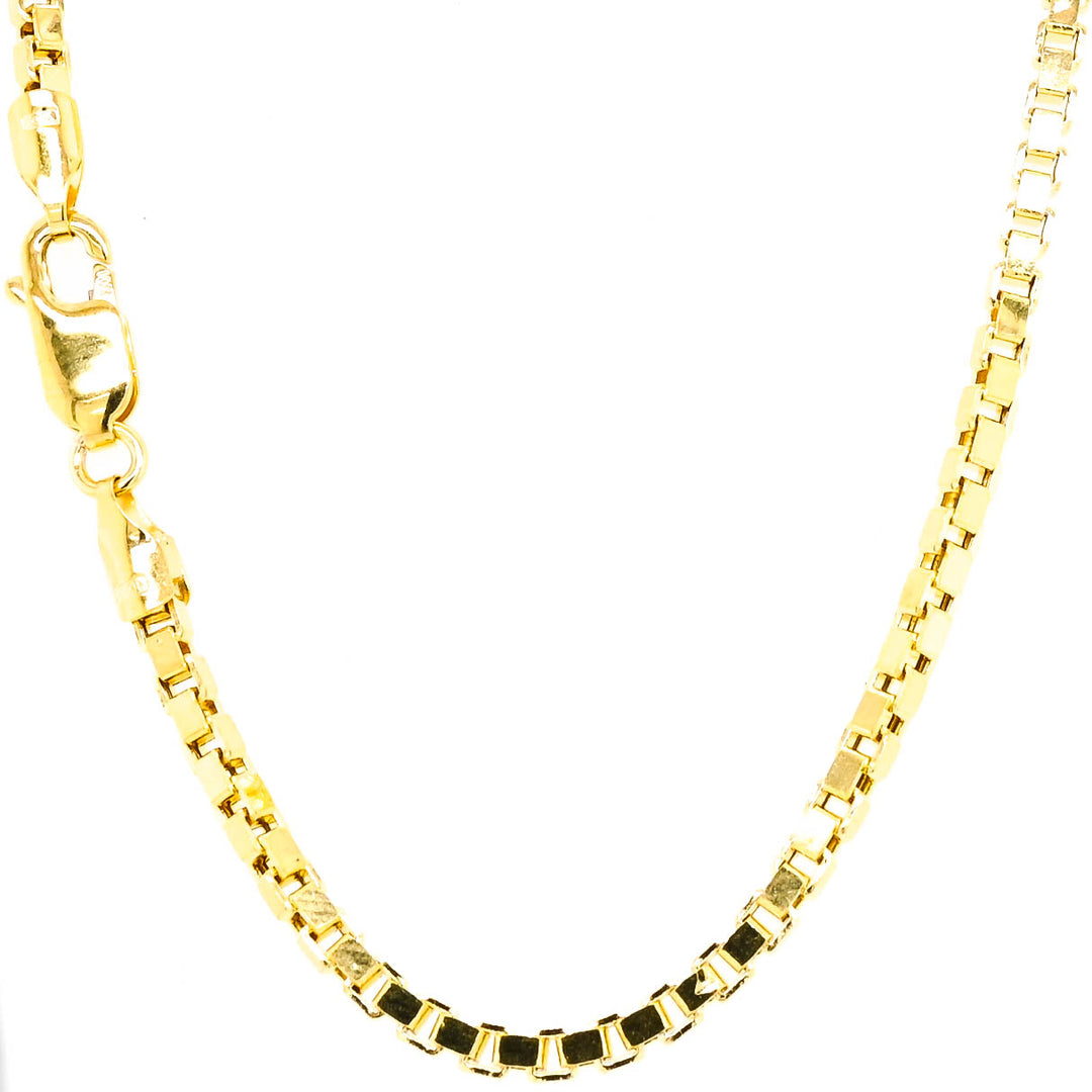 10KT Yellow Gold 9" 2mm Box chain Bracelet.