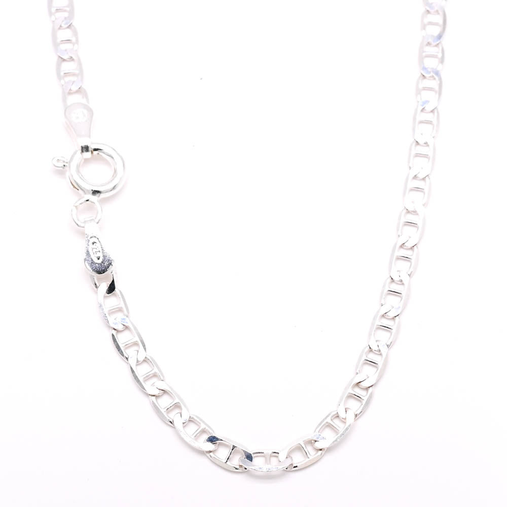 Sterling Silver 16" 2.5mm Mariner Link Chain.