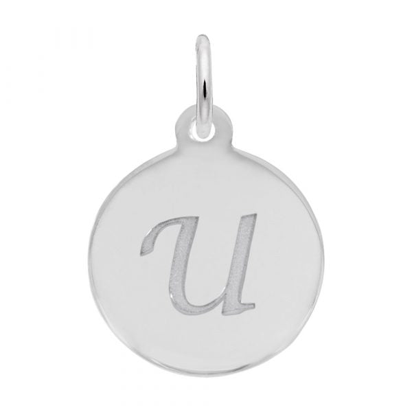 Rembrandt Sterling Silver Script Letter "U" Initial.