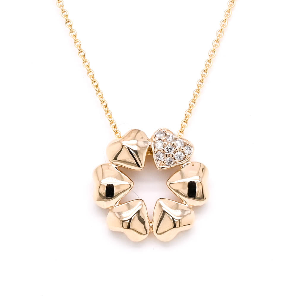 10KT Yellow Gold 18" 0.06CTW Diamond Necklace.