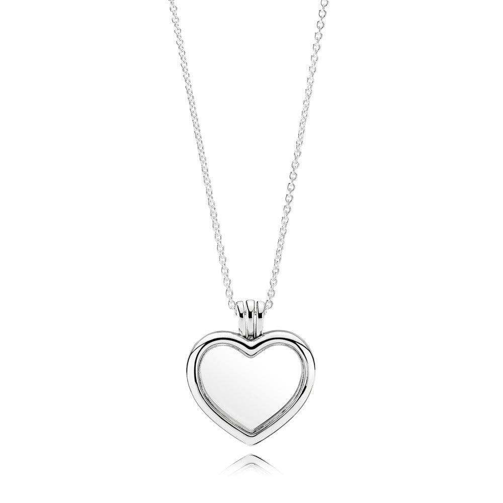 PANDORA Floating Heart Locket, Sapphire Crystal Glass& Clear CZ