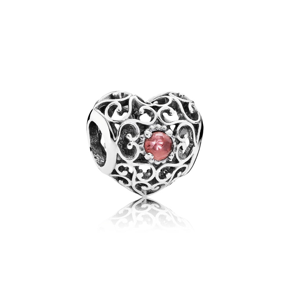 January Signature Heart, Garnet