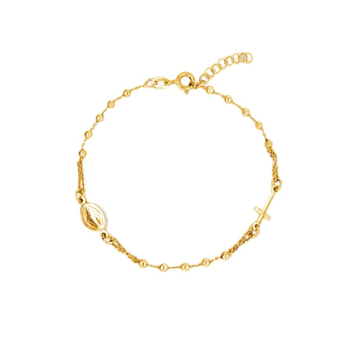 Sterling Silver 7.75" Rosary Bracelet.