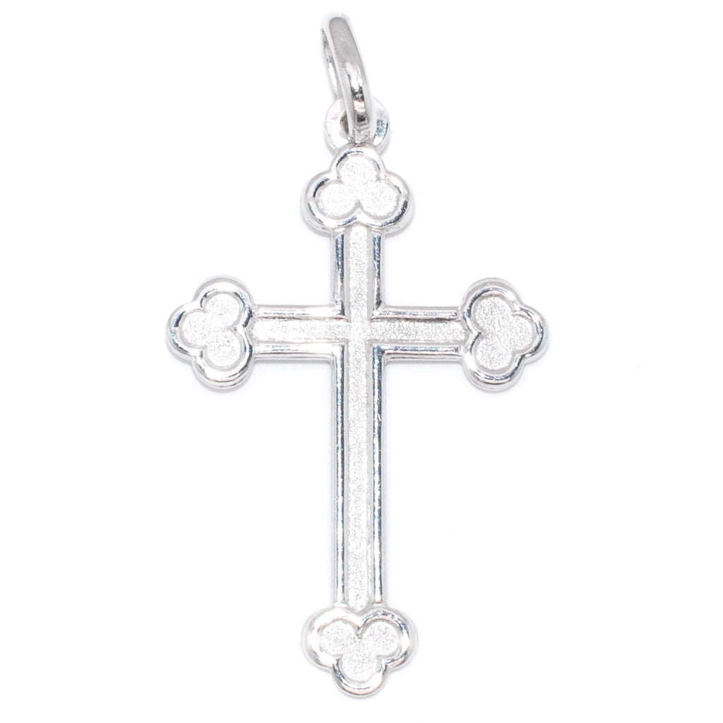 10KT White Gold 34x20MM Cross Pendant.