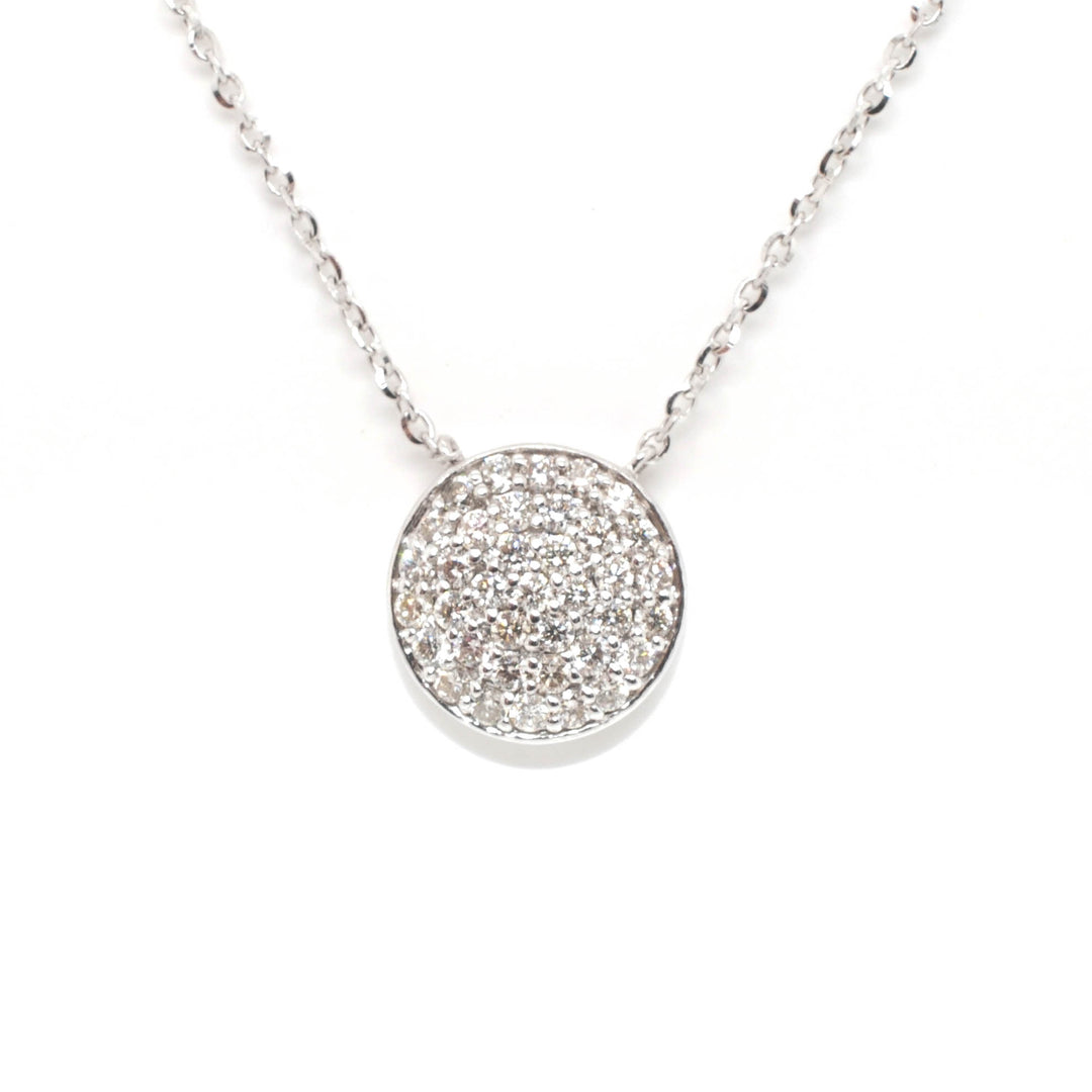 14KT White Gold 18" 0.14CTW Diamond Necklace.