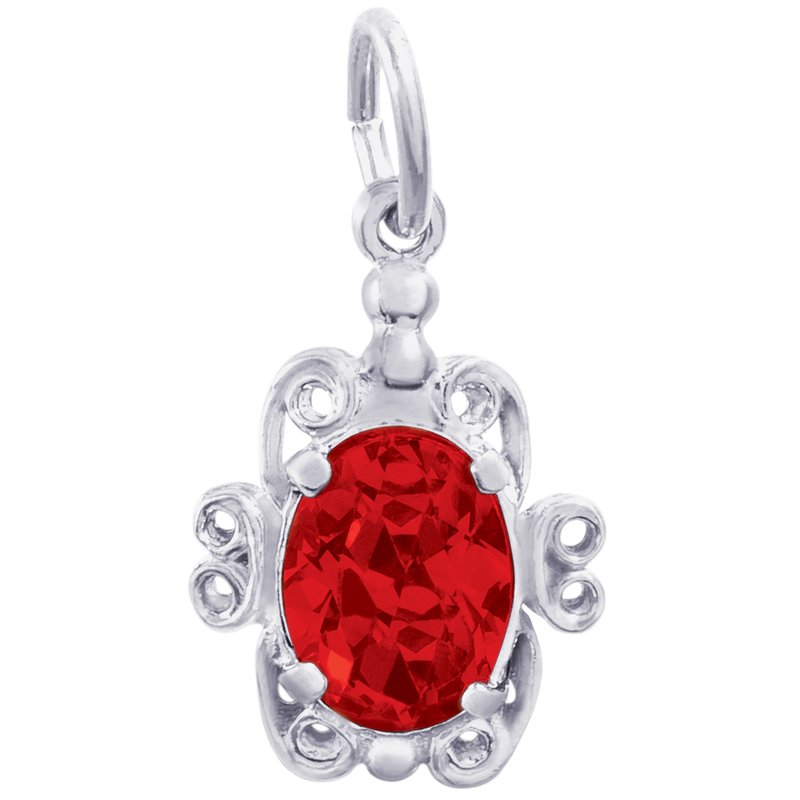 Rembrandt Sterling Silver July Synthetic Stone Charm.