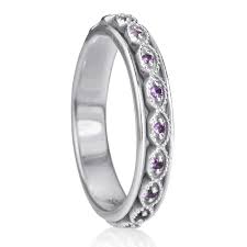 Intuition Meditation Ring. Sterling Silver and Amethyst. Size 8.