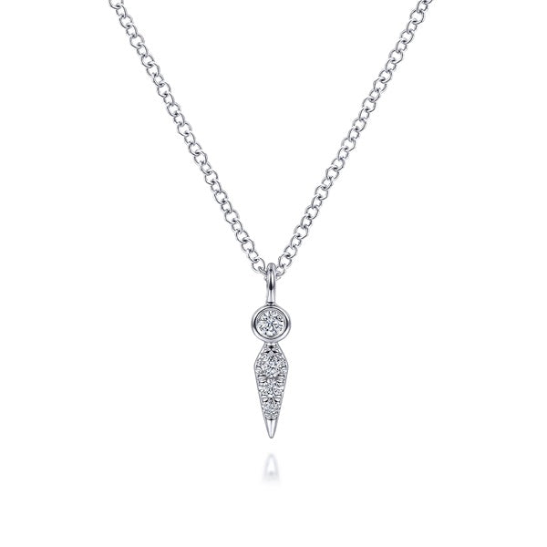 Gabriel & Co 14KT White Gold 17.5" 0.05CTW Diamond Spike Neckalce.