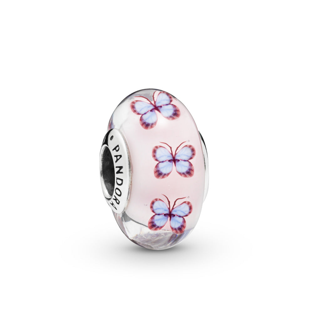 Butterfly Glass, Purple & Transparent Murano Glass