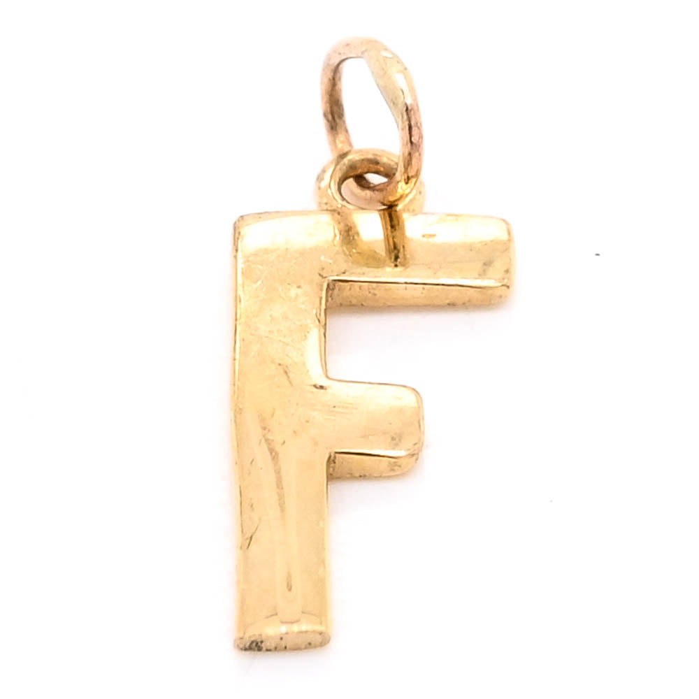 10KT Yellow Gold "F" Initial Pendant.