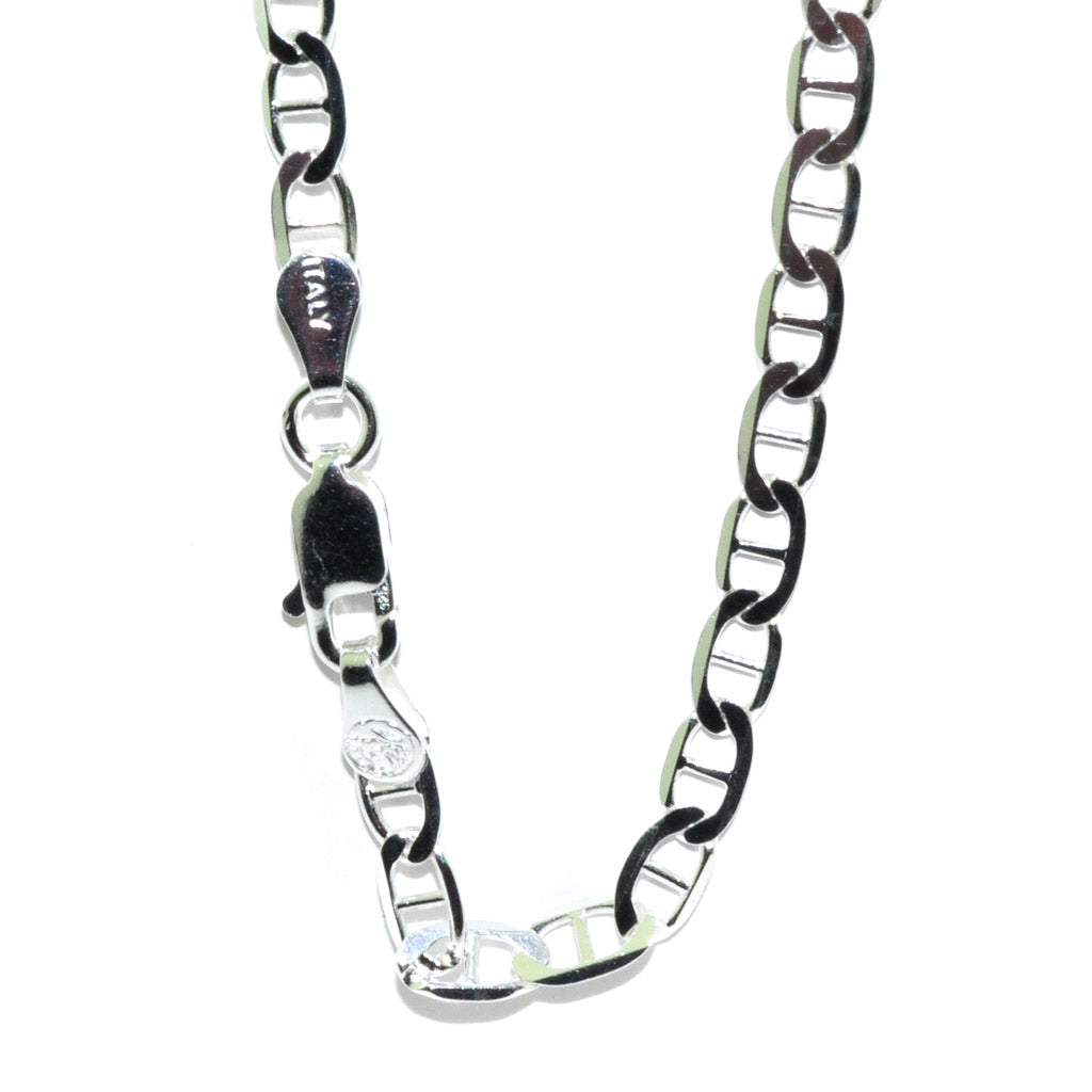 Sterling Silver 18" 3.5mm Mariner Link Chain.