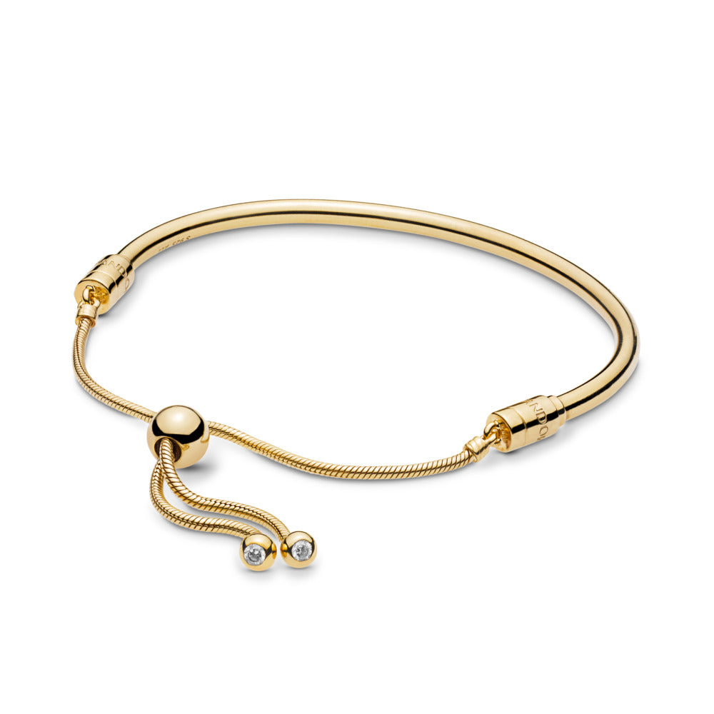 Moments Pandora Shine Sliding Bangle, Clear CZ