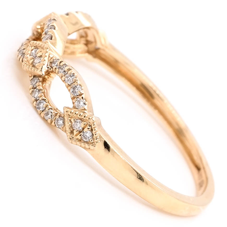 14KT Yellow Gold 0.13CTW Diamond Infinity Ring.