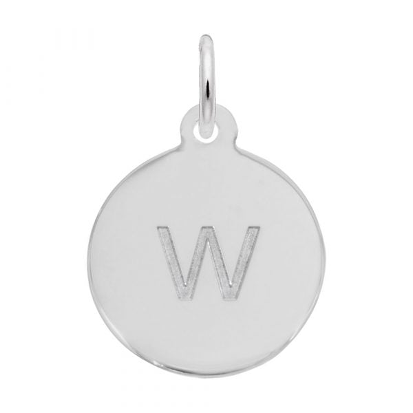 Rembrandt Sterling Silver Block Letter "w" Charm.