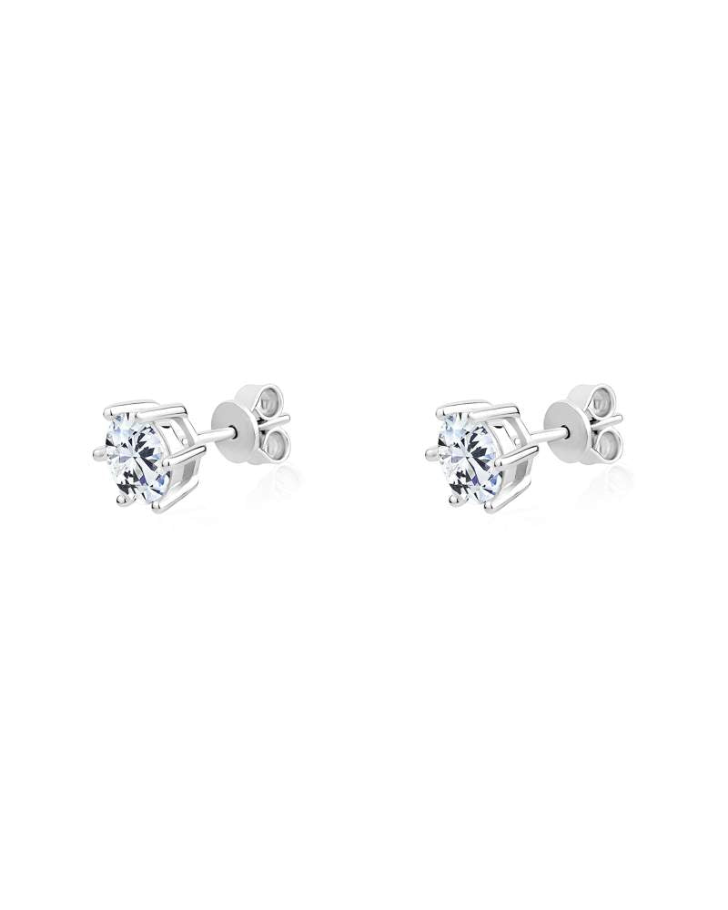 Sterling Silver 2.00CTW Round Brilliant Moissanite Stud Earrings.