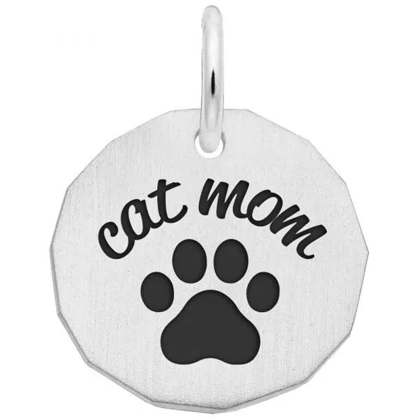 Rembrandt Sterling Silver CAT MOM Charm.