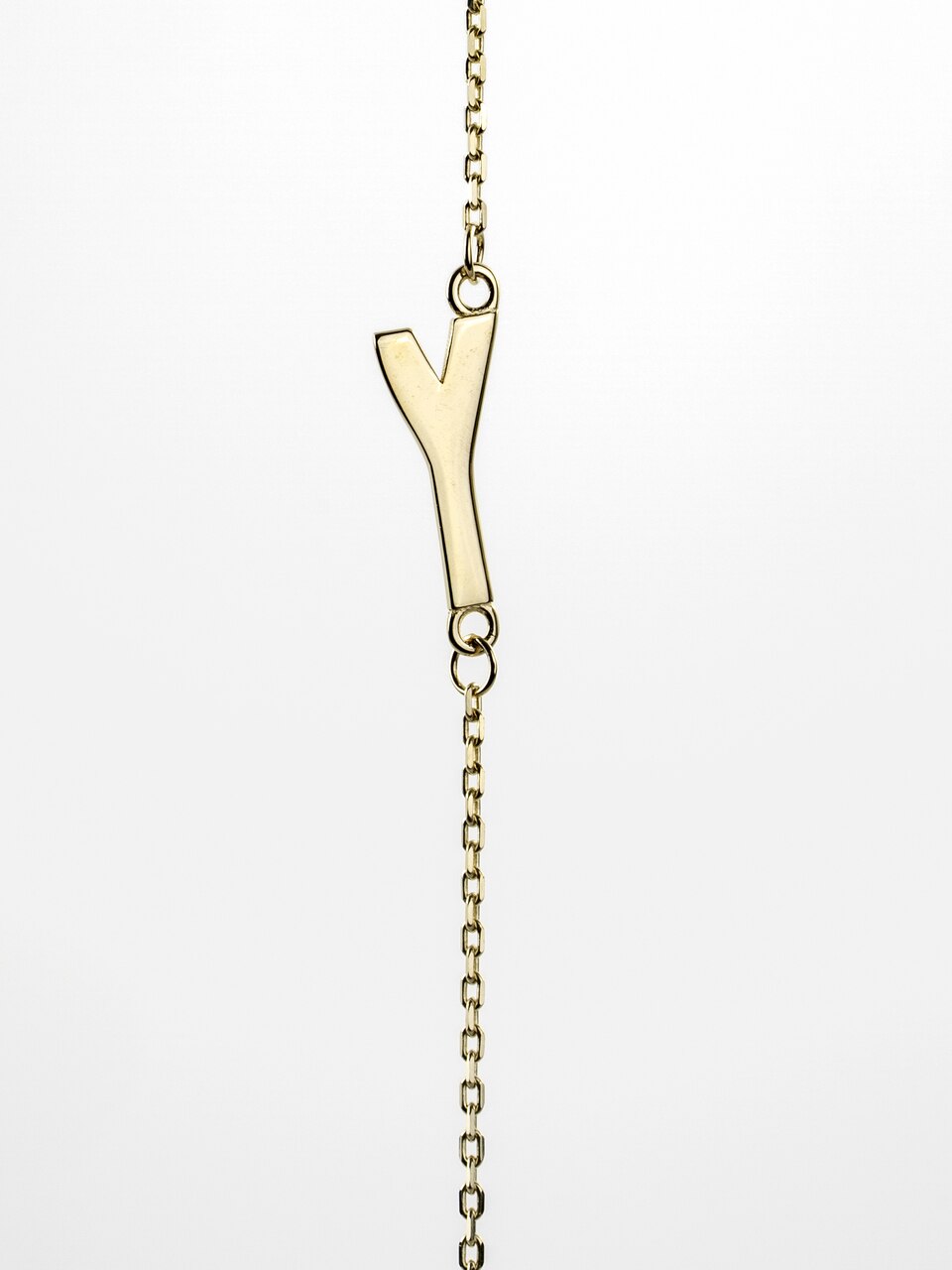 10KT Yellow Gold 18" Bella Me Letter "Y" Necklace.