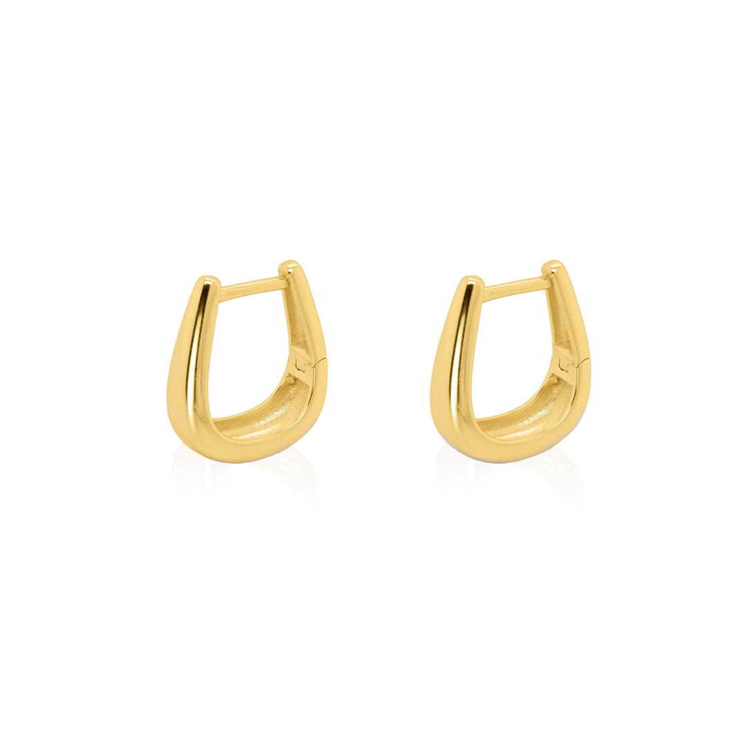 Sterling Silver 16.5mm Tapered U-shaped Huggies Earrings