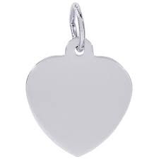 Rembrandt Sterling Silver Gold Heart Disc Charm.
