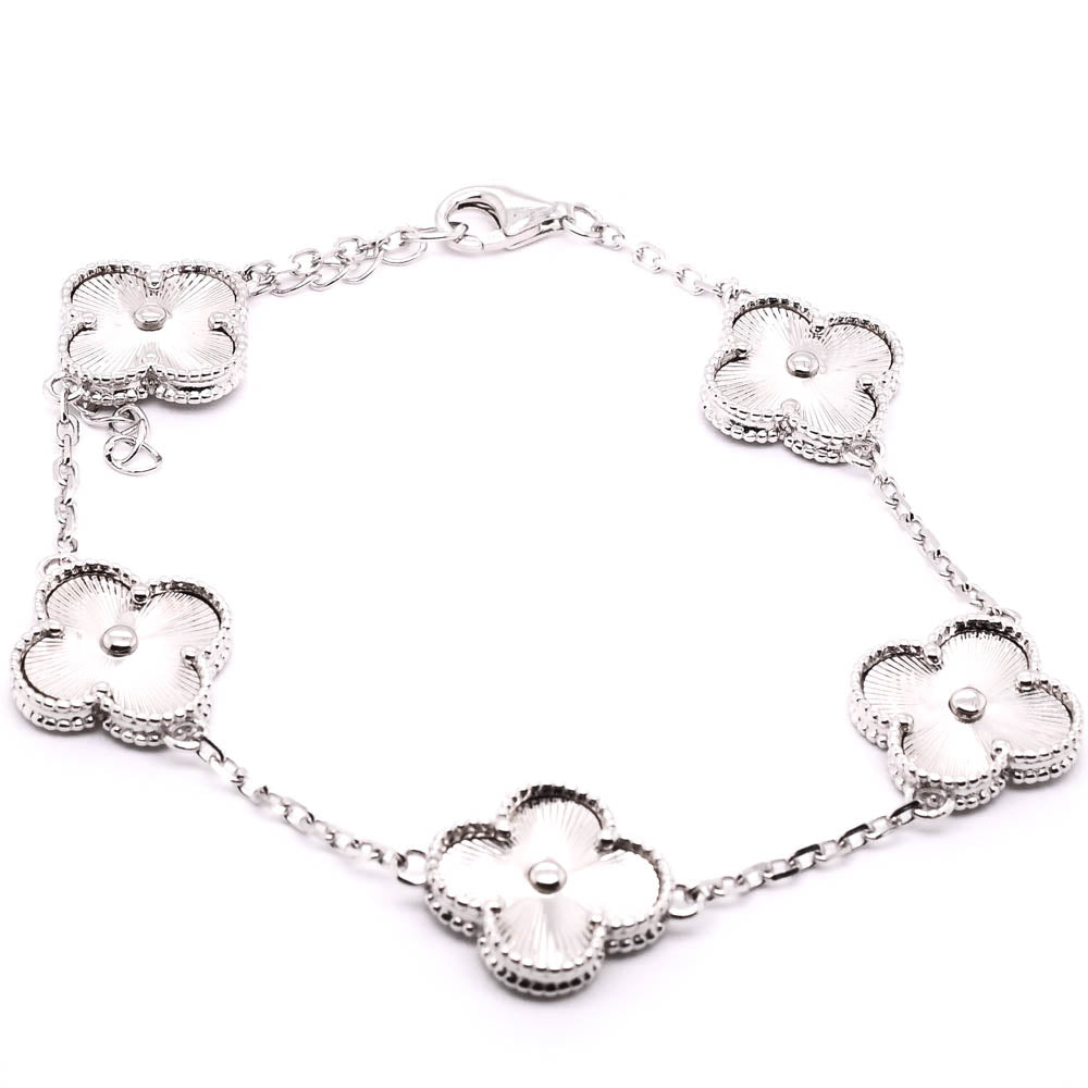 Sterling Silver 8" Multi Clover Bracelet.