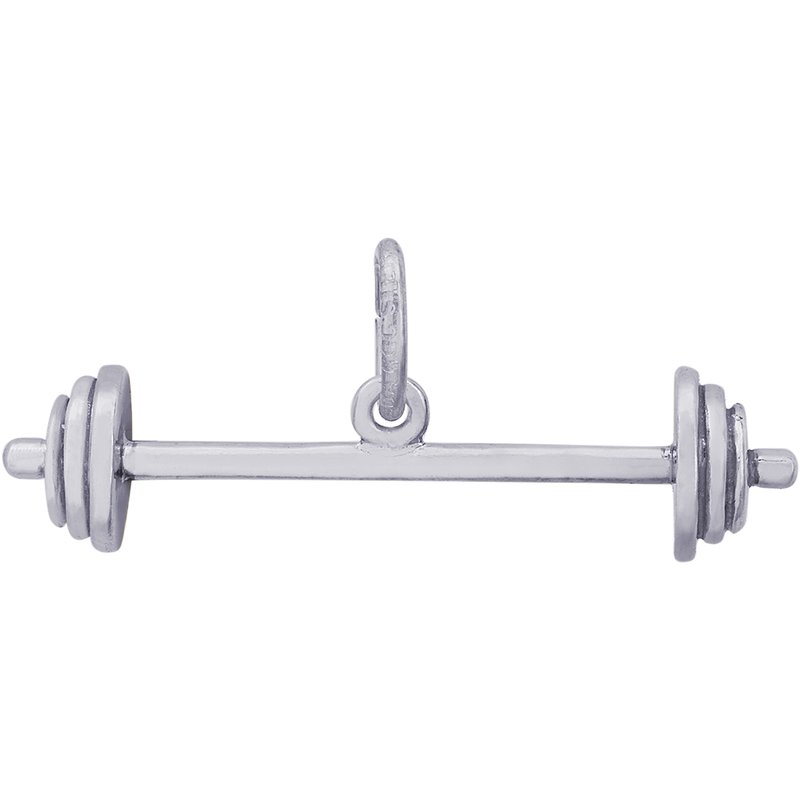 Rembrandt Sterling Silver Barbells Charm.