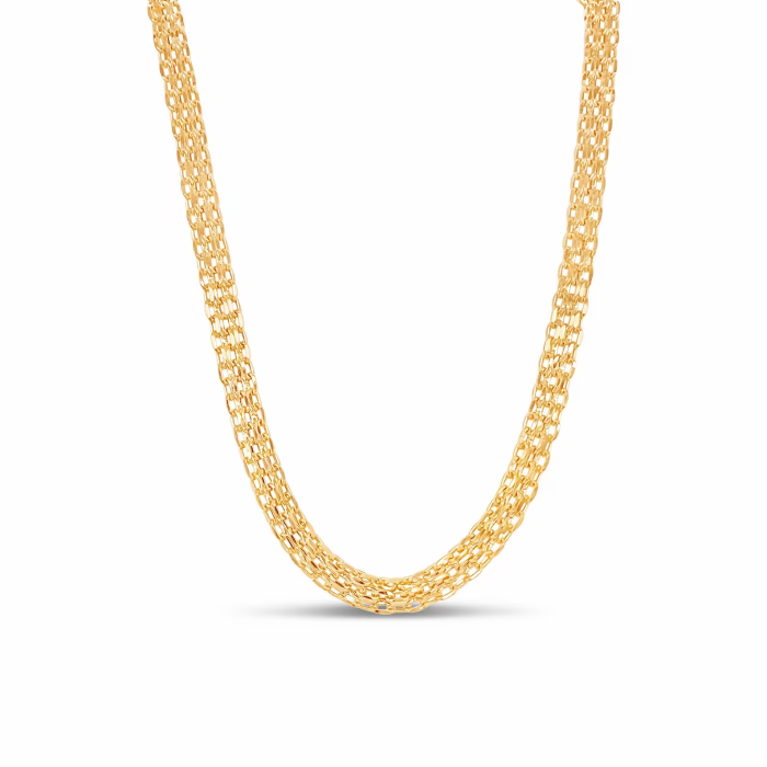 Sterling Silver Gold Vermeil 18" 3.11mm Fancy Bismark Chain