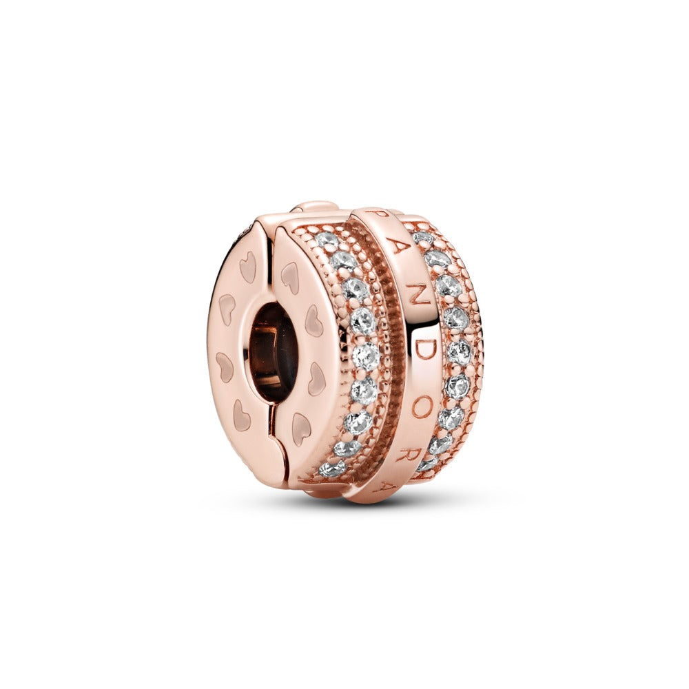 Sparkling Pavé Lines & Logo Clip Charm