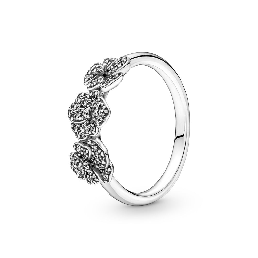 Triple Pansy Flower Ring Graziella Fine Jewellery