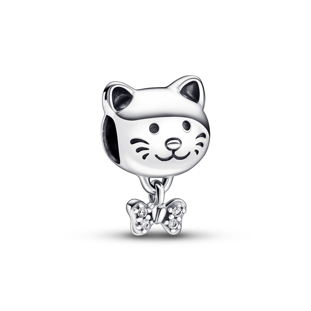 Pet Cat and Bow Charm