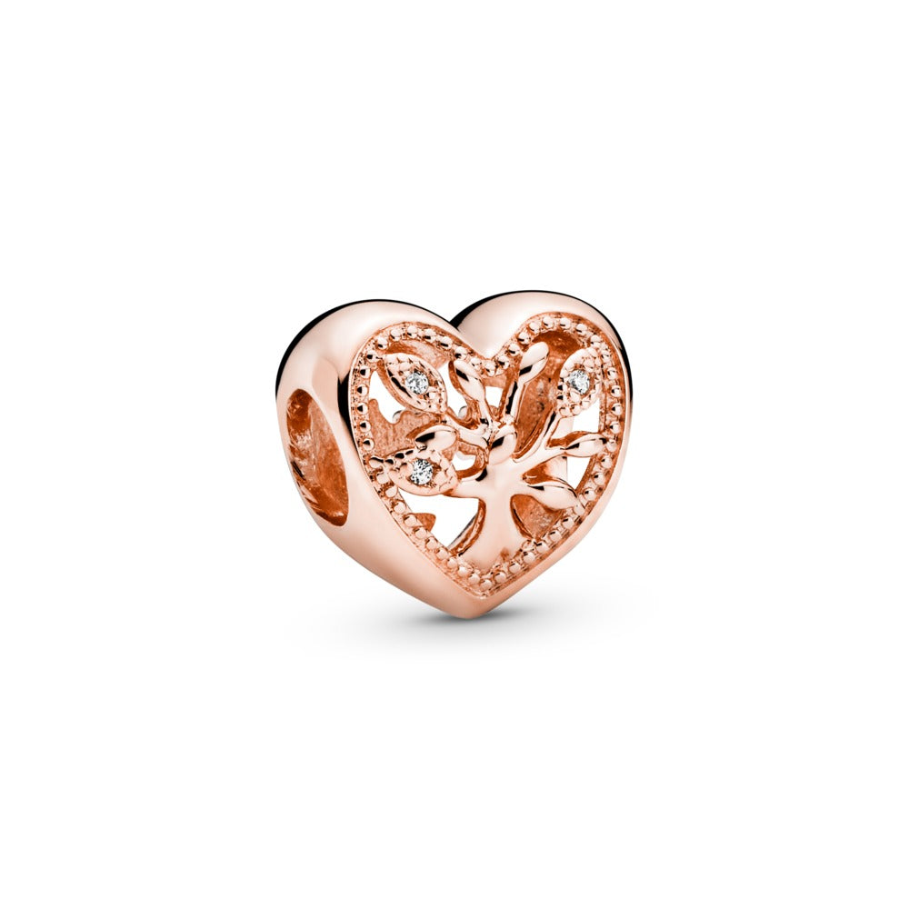 Openwork Family Tree Heart Charm
