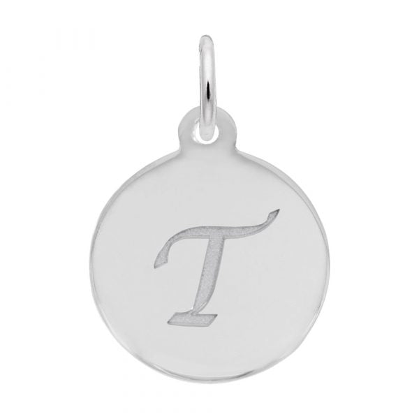Rembrandt Sterling Silver Script Letter "T" Initial.