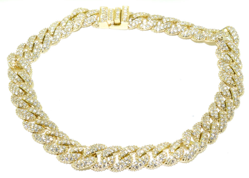 14KT Yellow Gold 8" 4.75CTW Diamond Chain Link Bracelet.