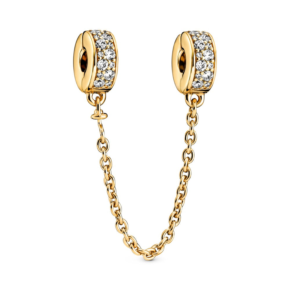 Pandora Clear Pave Safety Chain Clip Charm