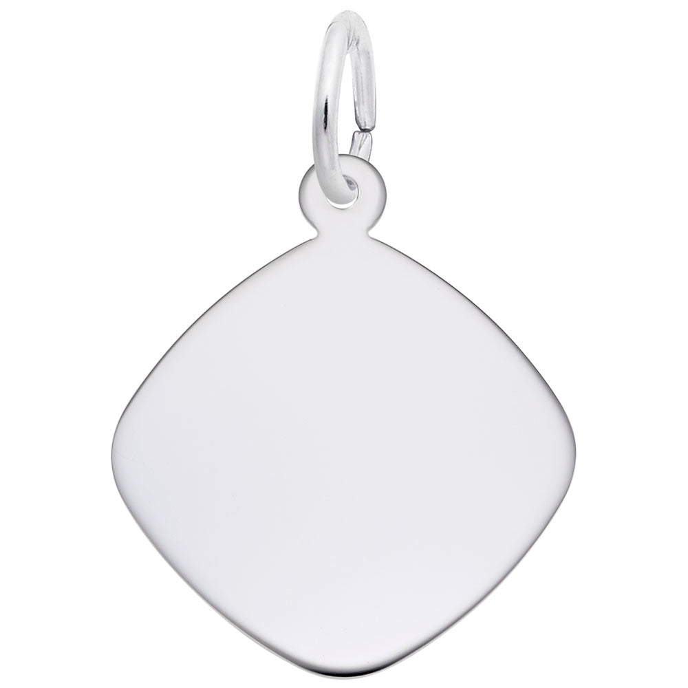 Rembrandt Sterling Silver Diamond Shape Disc Charm.
